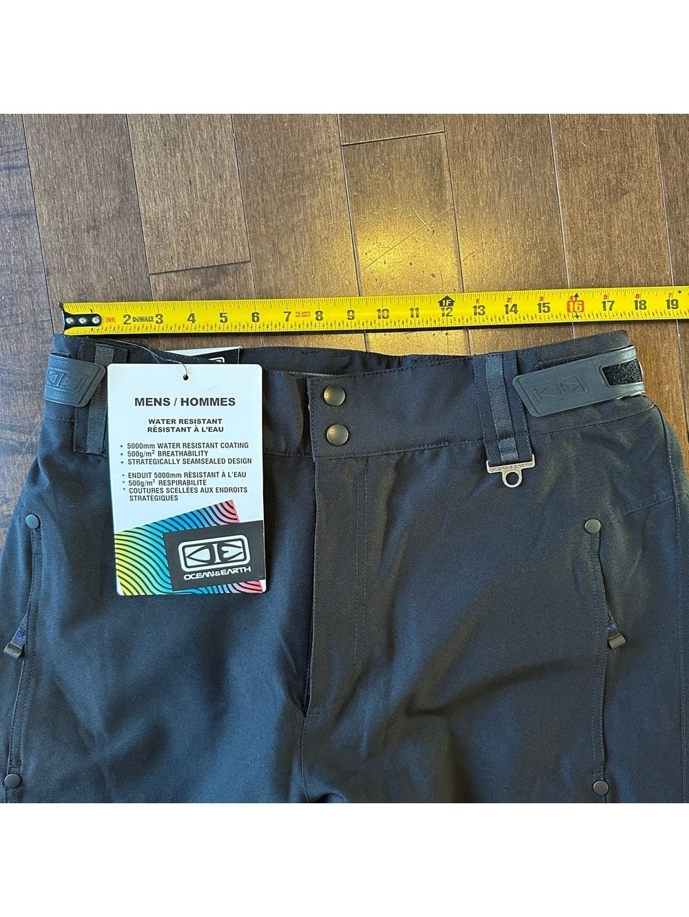 Men’s Ocean & Earth Water Resistant Ski Snow Pants Black Size XL 41/43 - Picture 11 of 15